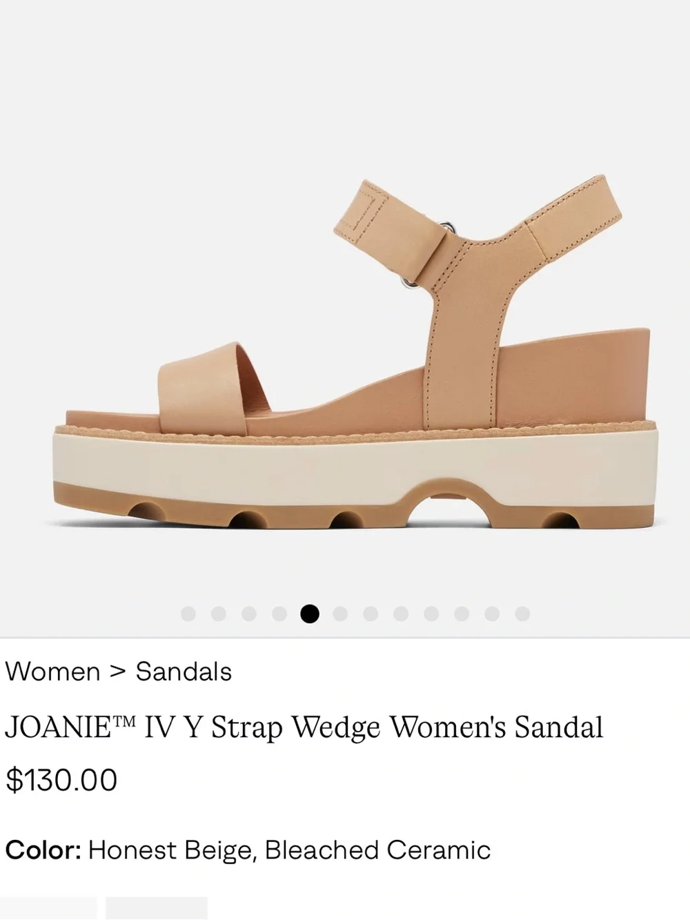 Sorel Joanie IV V-Strap Wedge Sandal - Tan & Cream